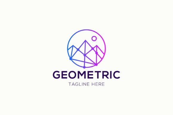 Abstract Geometric Mountain Logo Techno: A Modern Symbol for Your Brand