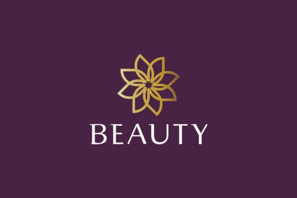Abstract Linear Floral Logo Geometric