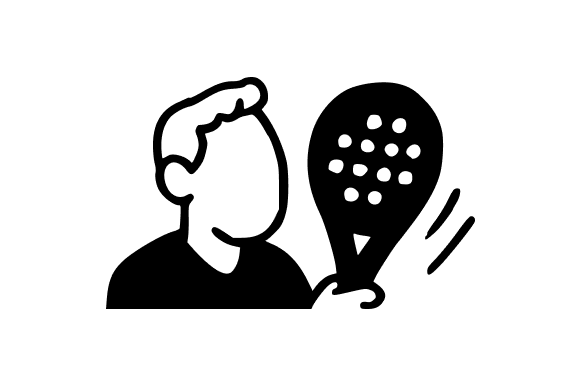 Black and White Padel Player Design