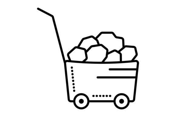 Cargo Trolley Black Line Icon: A Versatile Symbol for Logistics and Transportation