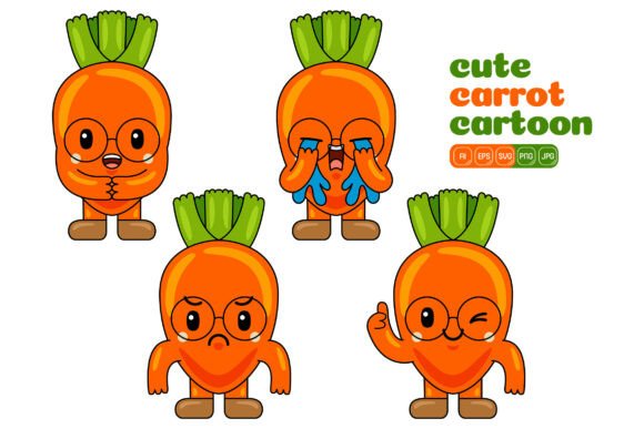 Cute Carrot Mascot Vector Pack 02: A Versatile Design Resource