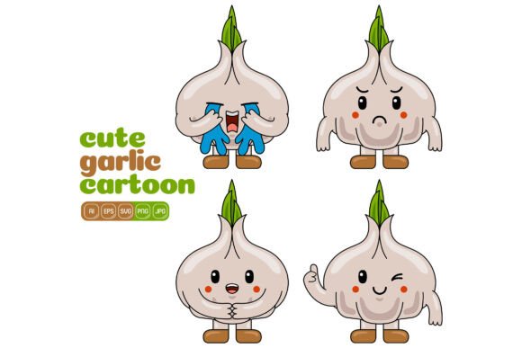 Cute Garlic Mascot Vector Pack 02: A Strategic Tool for Visual Communication