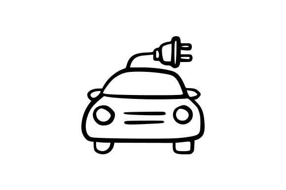 Electric Car with Plug Icon: A Versatile Asset for Modern Design Workflows