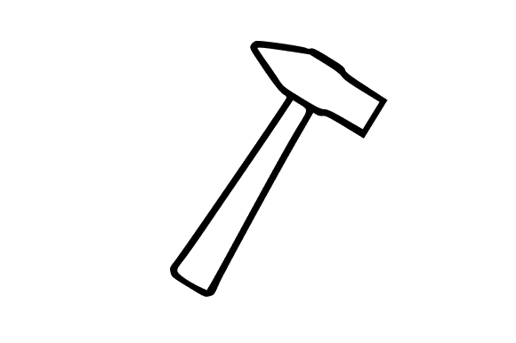 Exploring the Versatility of Hammer Tool Line Art Clip Art