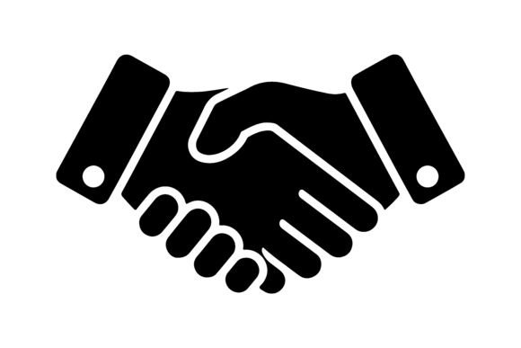 Formal Handshake Silhouette Art in Modern Design
