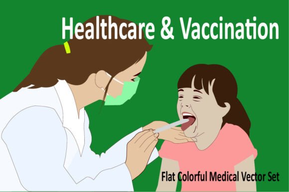 Healthcare Vaccination and Flat Colorful Medical Vector Set