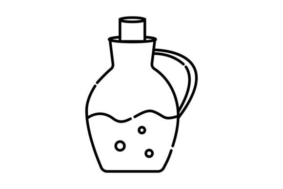 Jug with Water Black Line Illustration: A Minimalist Icon for Modern Design