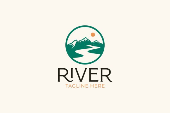 Revitalize Your Corporate Image with the River or Creek Mountain Logo Badge