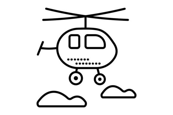 Single Helicopter Black Line Icon: A Versatile Design for Modern Use