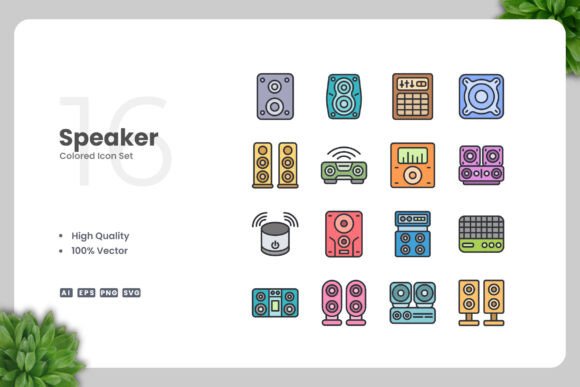 Speaker Colored Icons for Streamlined Design Workflows