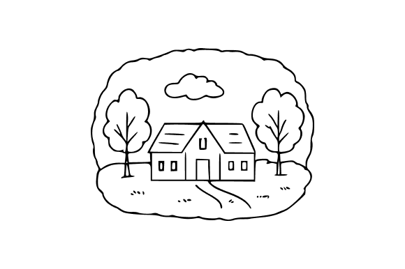 Village Landscape Clip Art